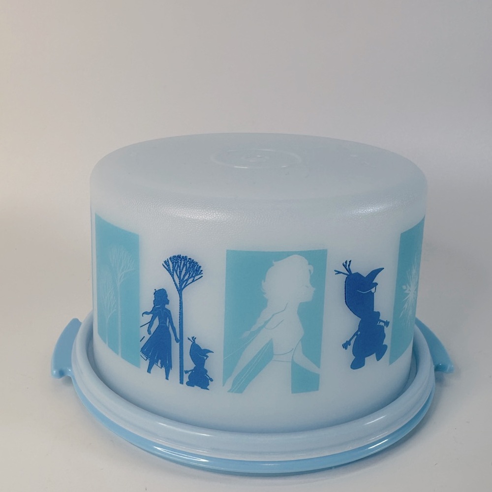 Tupperware Toys Frozen Elsa Anna Olaf‎ Blue Play Kitchen Plastic Cake Holder